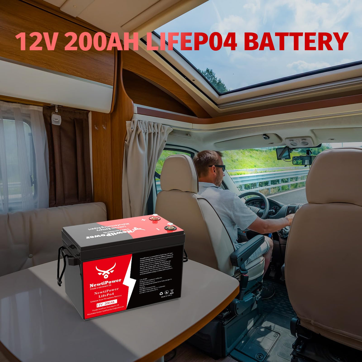 12V 200Ah Lithium LiFePO4 Battery with 150A BMS V2278