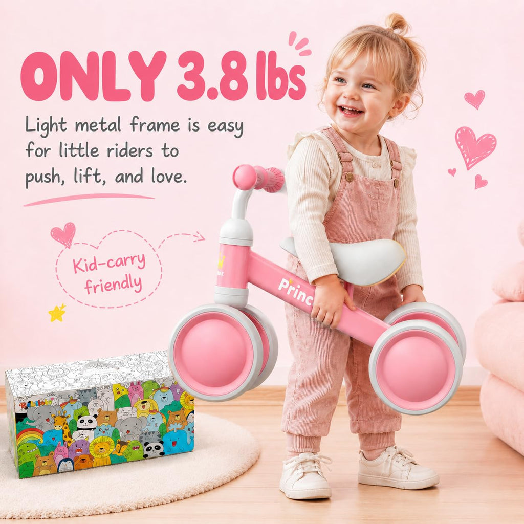 Pink Balance Bike with LED Light Up Wheels C47966