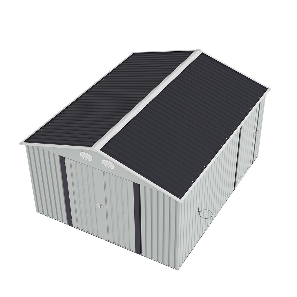 10x12 FT White Metal Storage Shed U96961