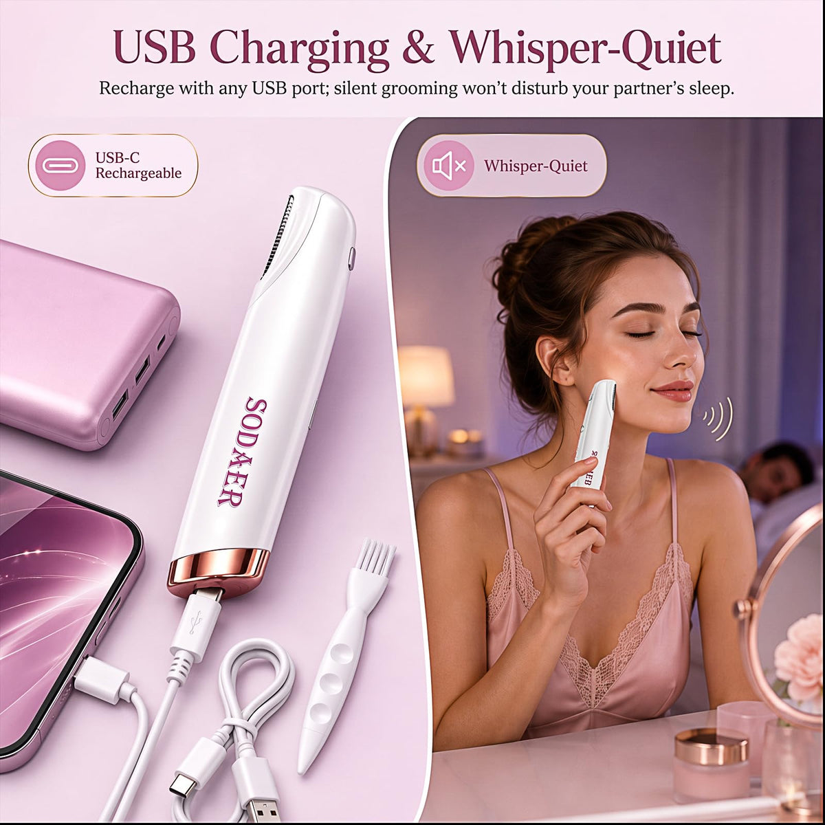 Facial Hair Remover with LED Light U209453