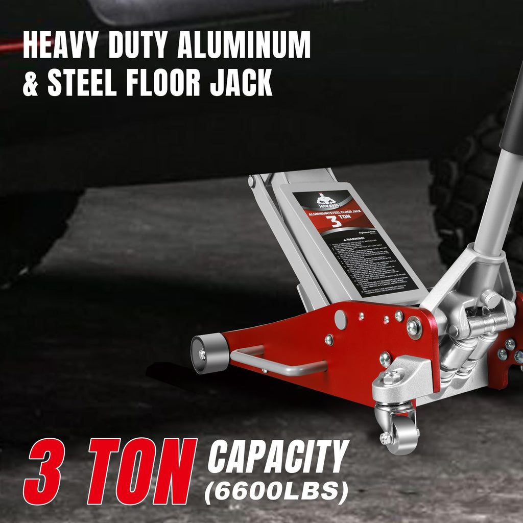 3 Ton Low Profile Aluminum and Steel Car Jack with Jack Stand X411