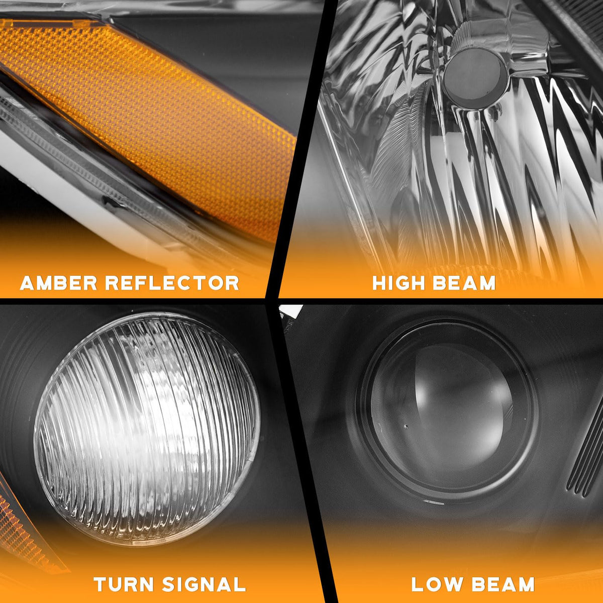 Anti-Fogging Headlights Assembly with LED Parking Light Bulbs 4 Pack V3642