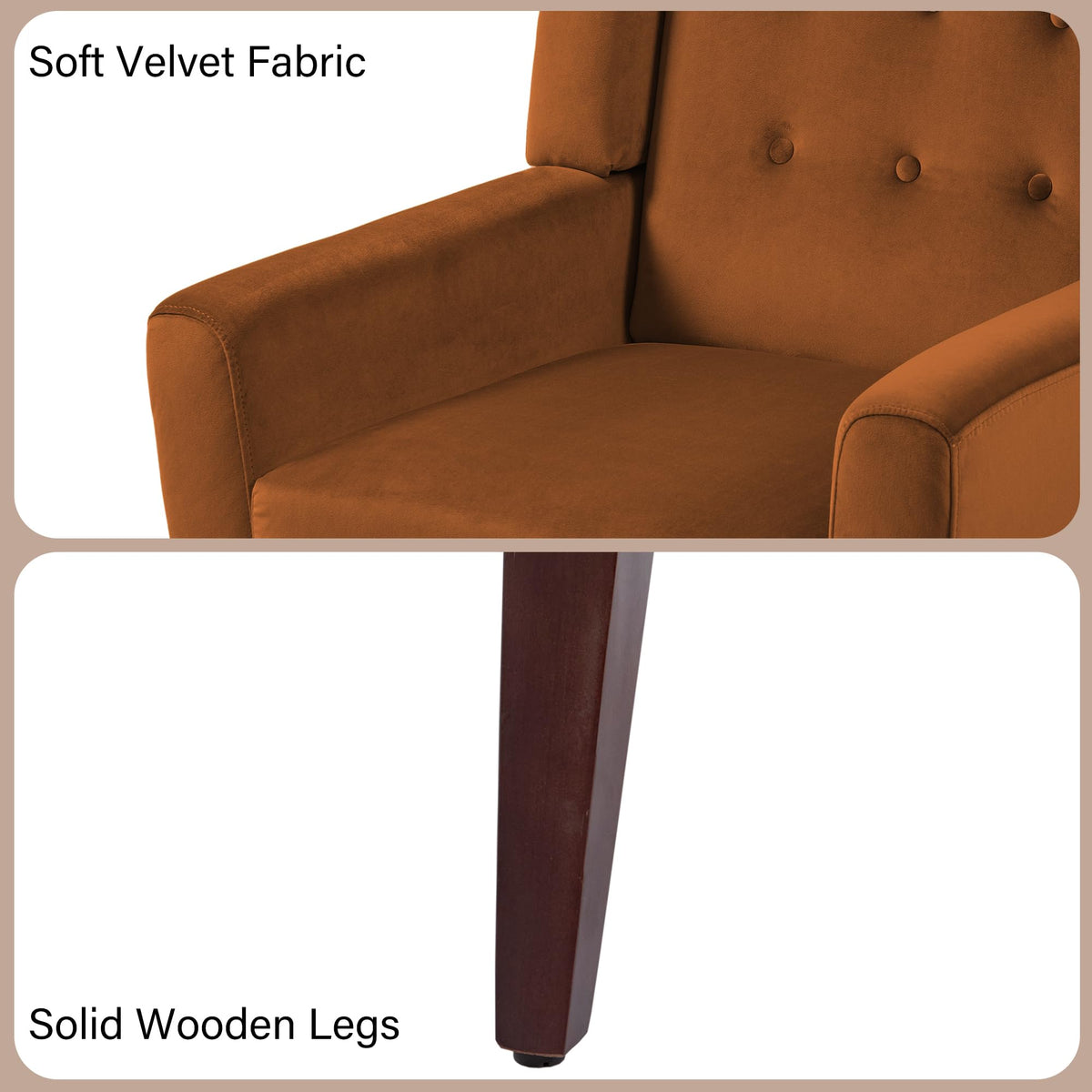 Accent Chairs Set of 2 Terracotta O3998