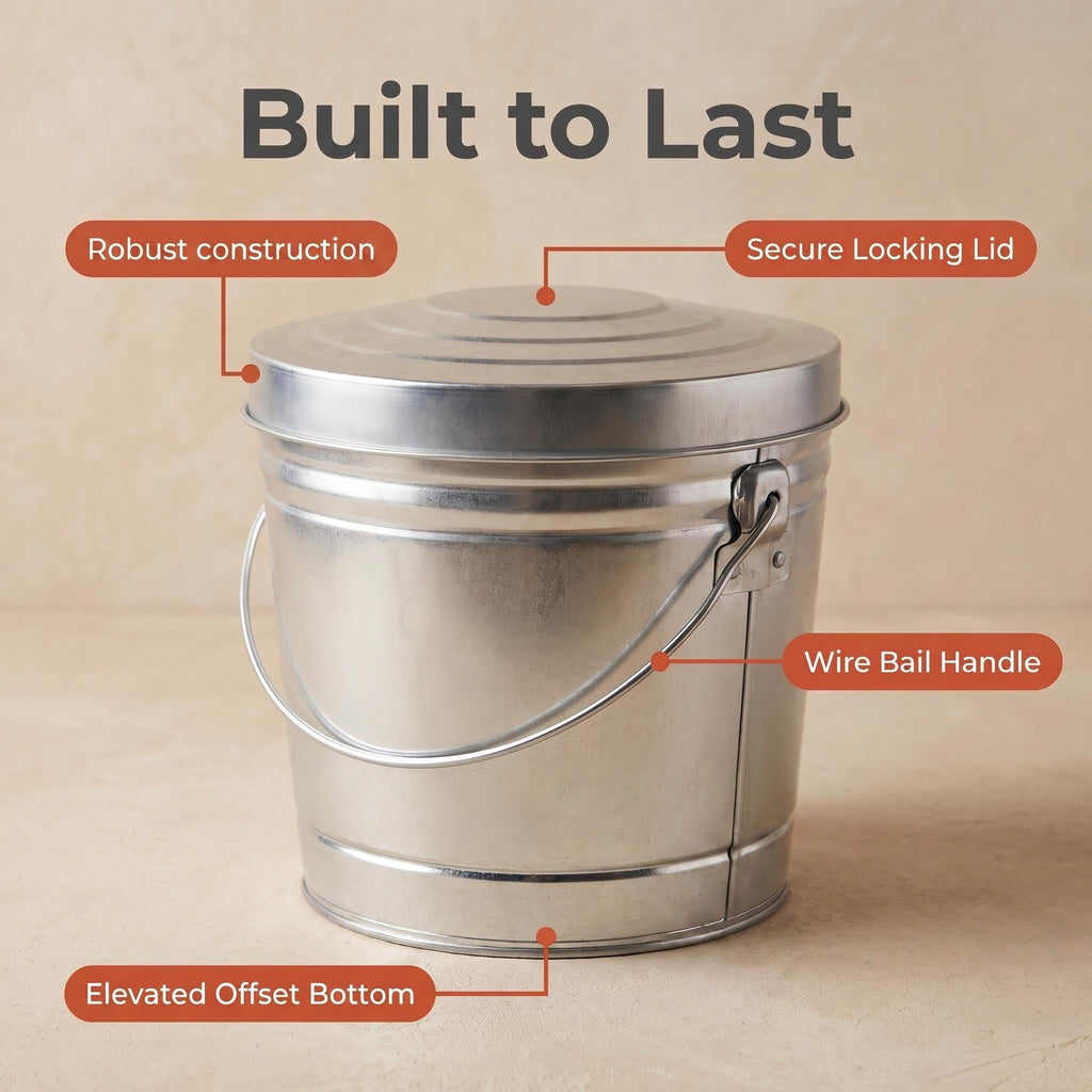 6 Gallon Galvanized Steel Storage Container with Locking Lid Y23925