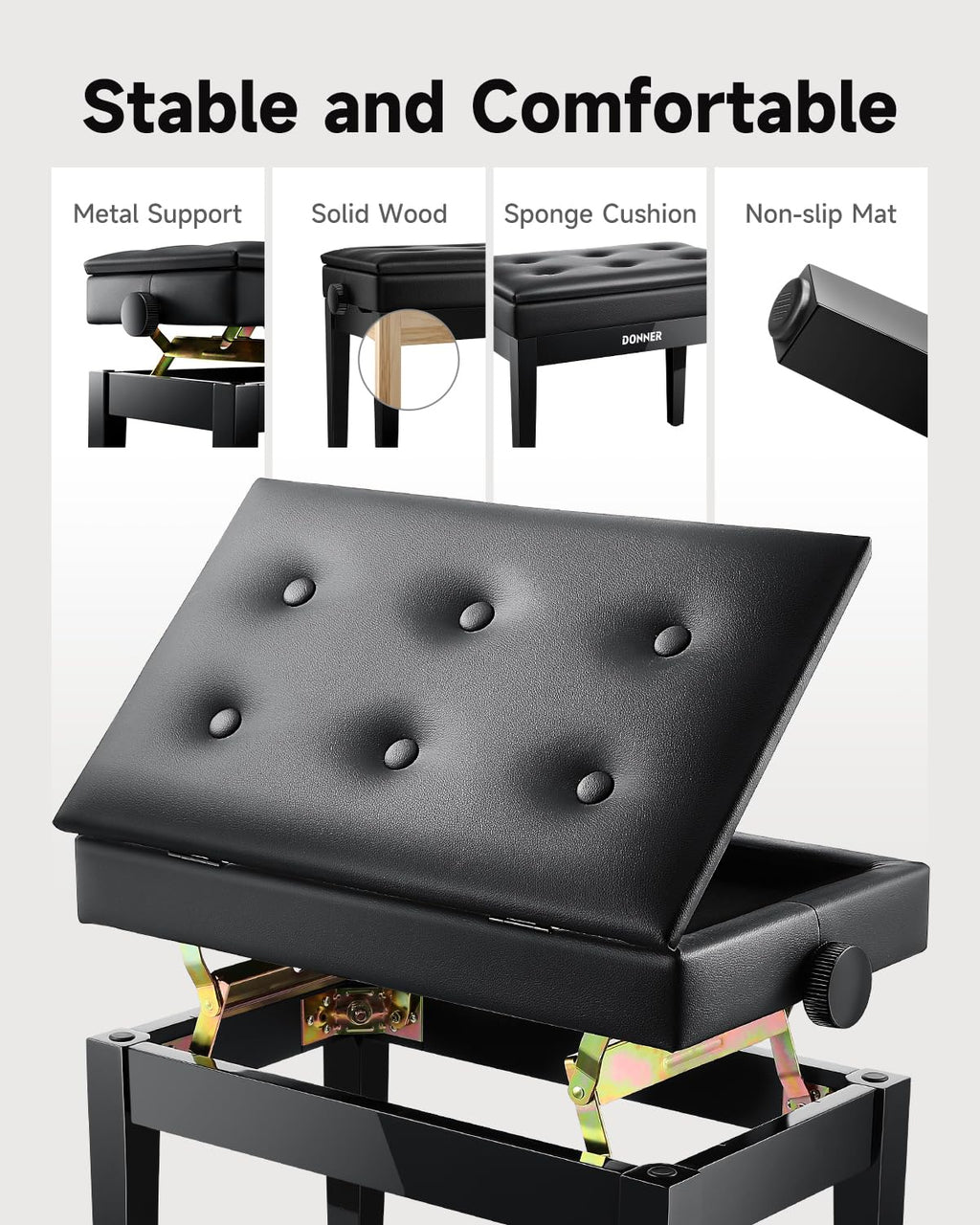 88-Key Weighted Action Digital Piano with Storage Bench F93125