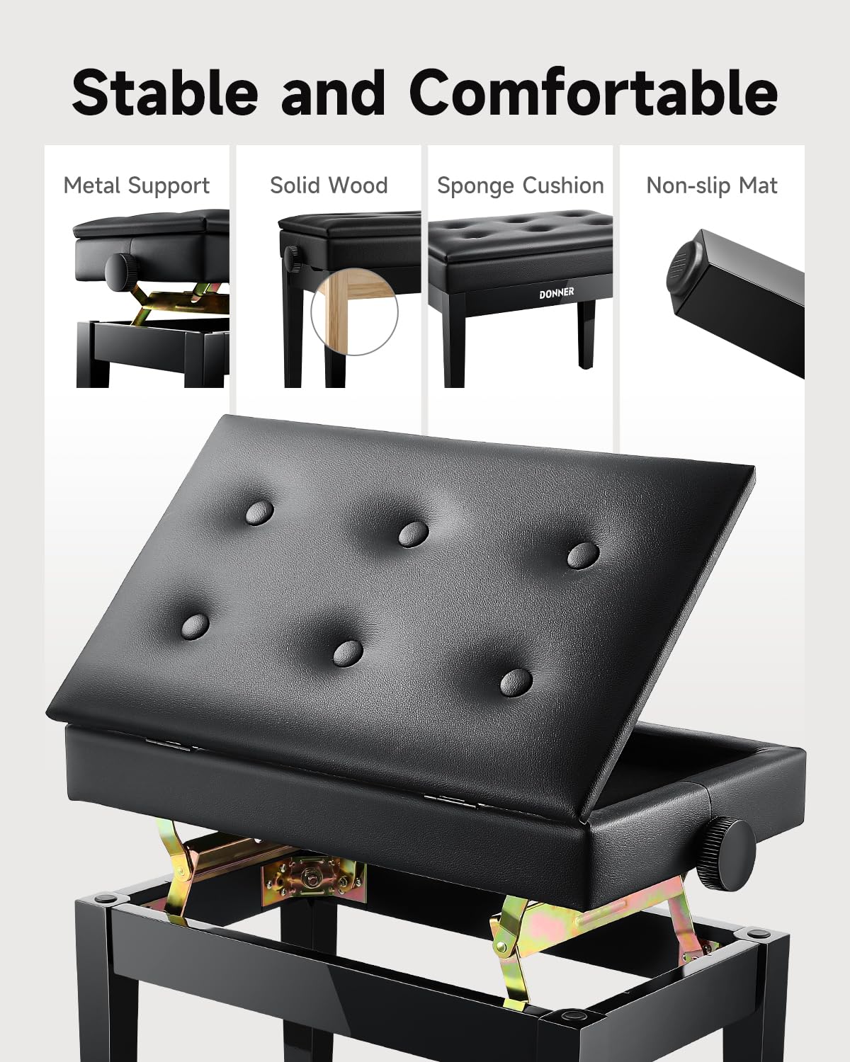 88-Key Weighted Action Digital Piano with Storage Bench F93125