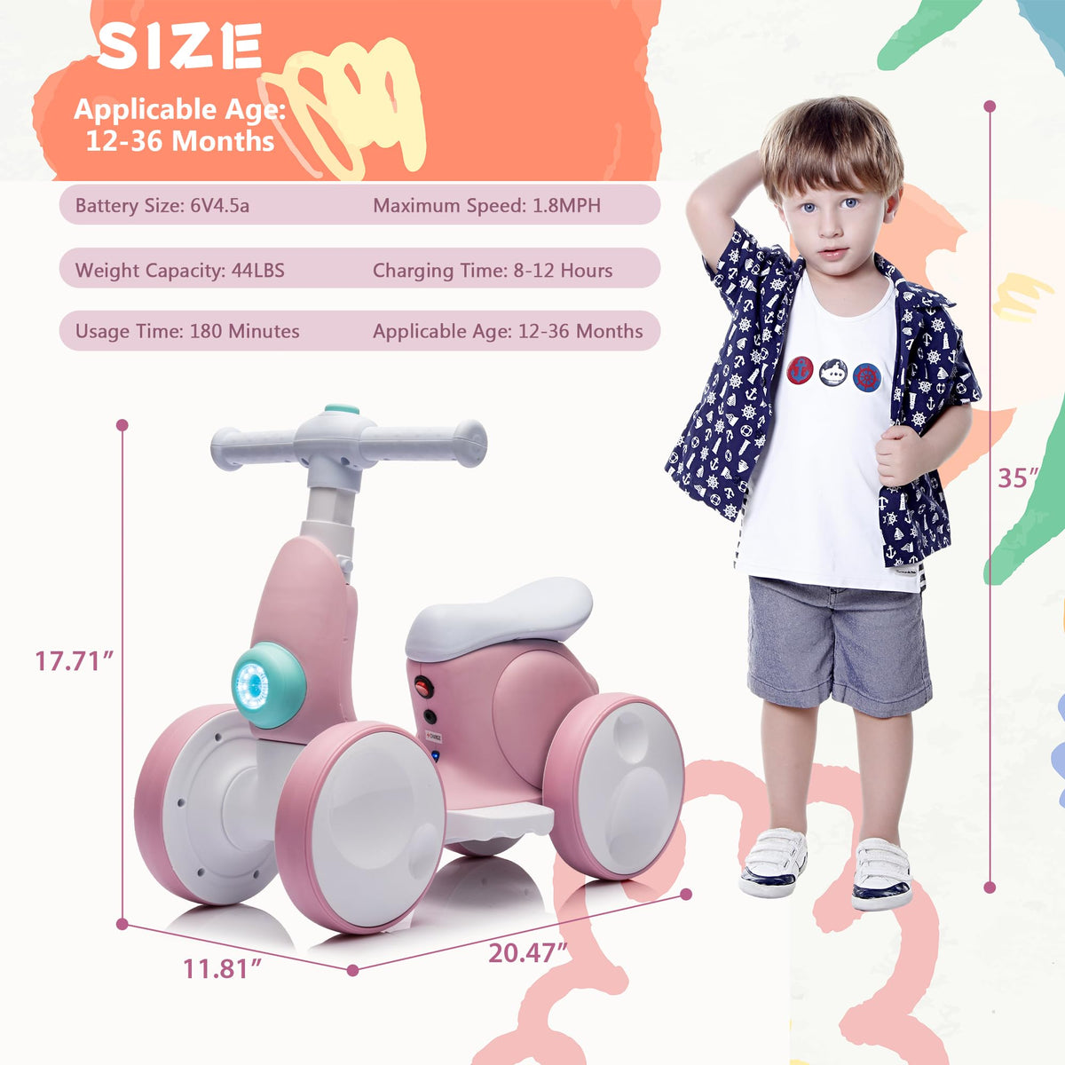 Pink Electric Balance Bike J232