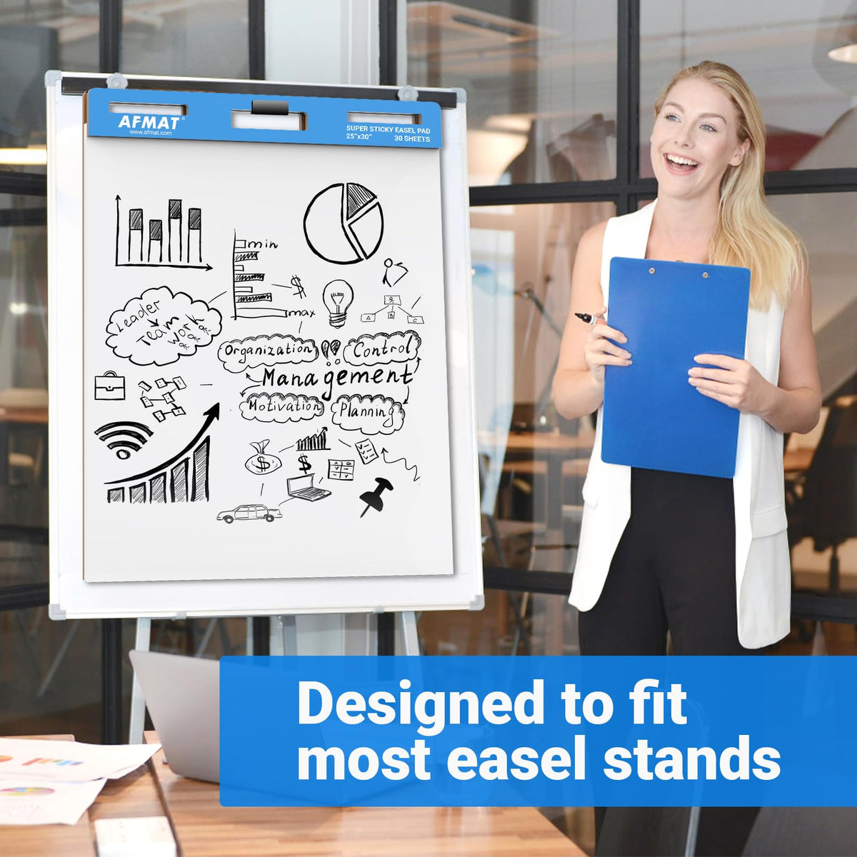 Sticky Easel Pads 25 in x 30 in 30 Sheets 5 Pads J46885
