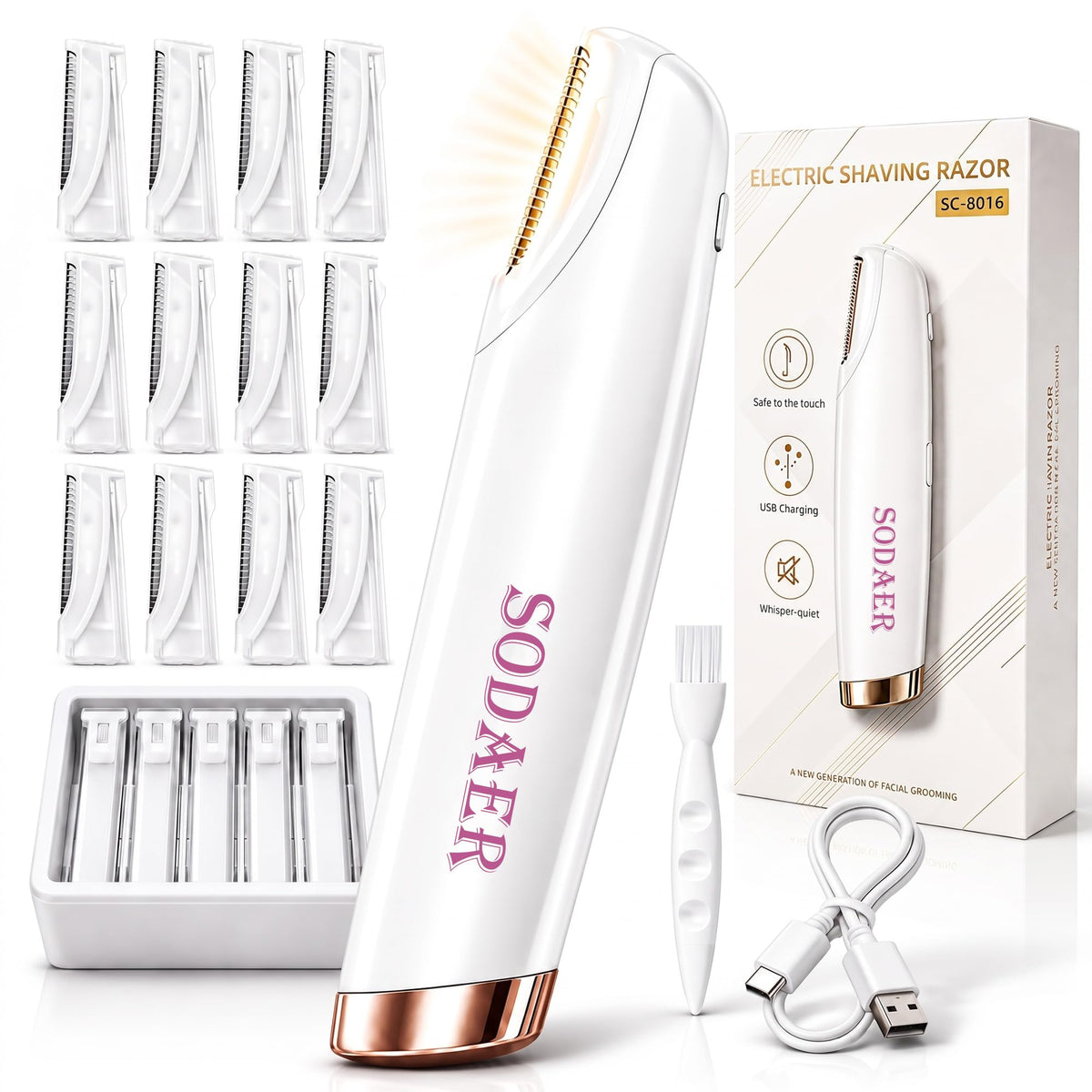 Facial Hair Remover with LED Light U209453