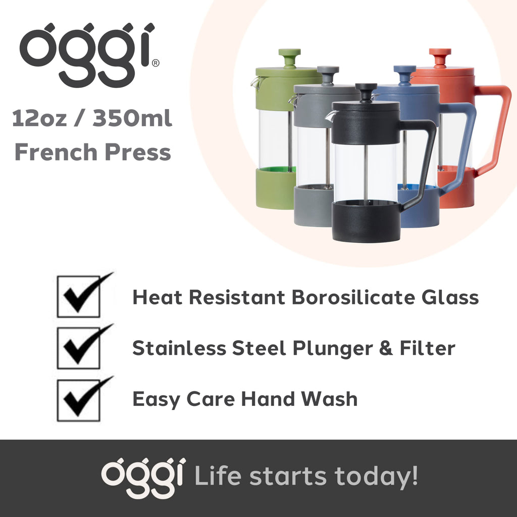 12oz Borosilicate Glass French Press Coffee Maker F444
