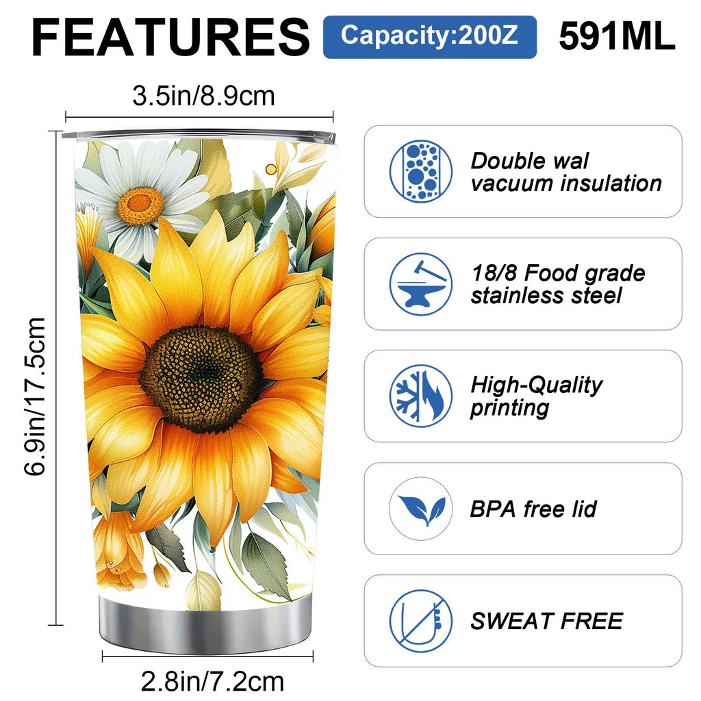 20 oz Sunflower Tumbler Cup P18904