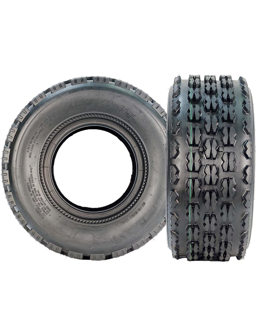 19x7-8 4 Ply Tubeless ATV UTV Tires Set of 2 E169884