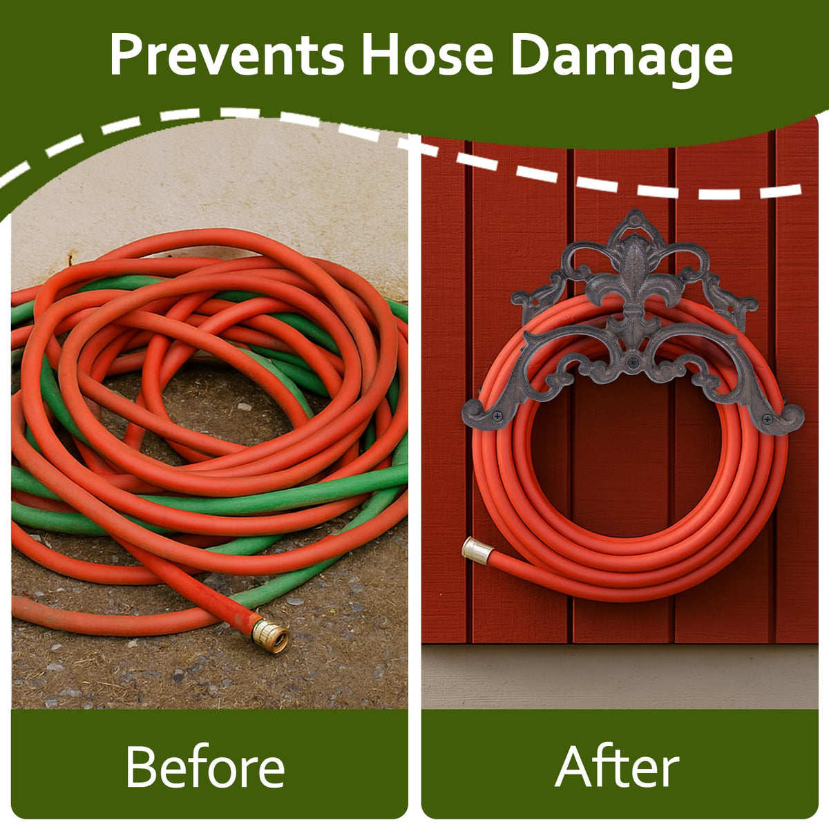 Cast Iron Wall Mount Hose Holder D9606