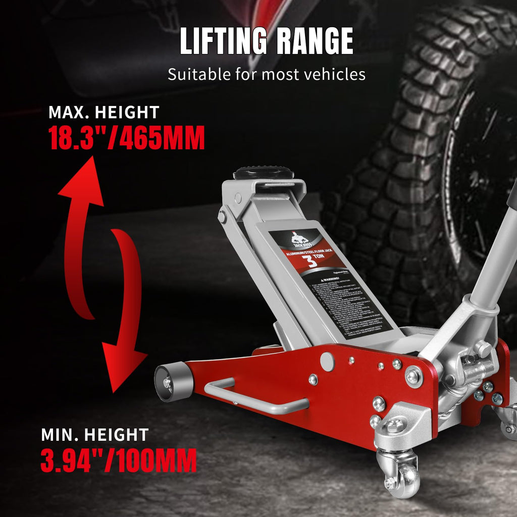 3 Ton Low Profile Aluminum and Steel Car Jack with Jack Stand X411