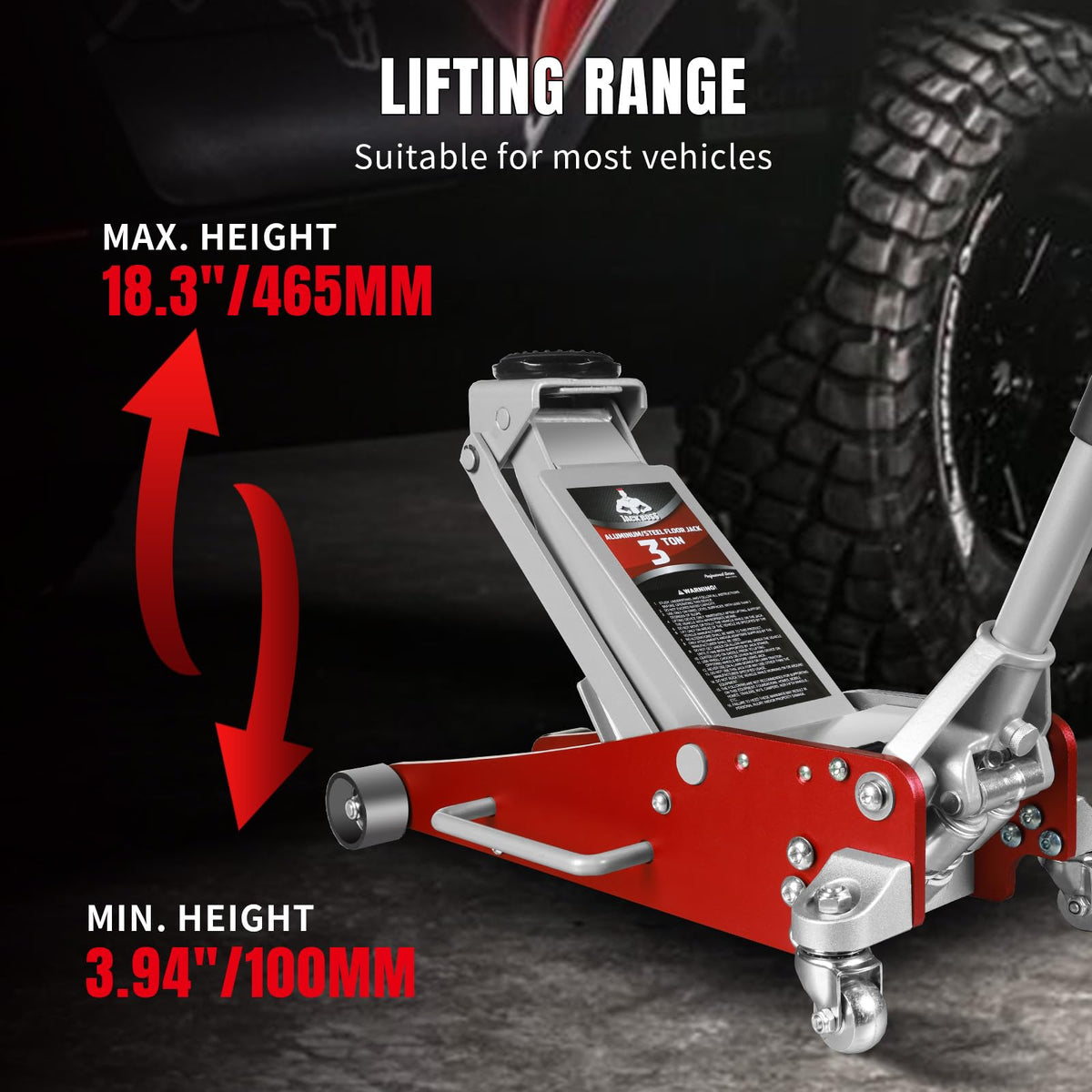 3 Ton Low Profile Aluminum and Steel Car Jack with Jack Stand X411
