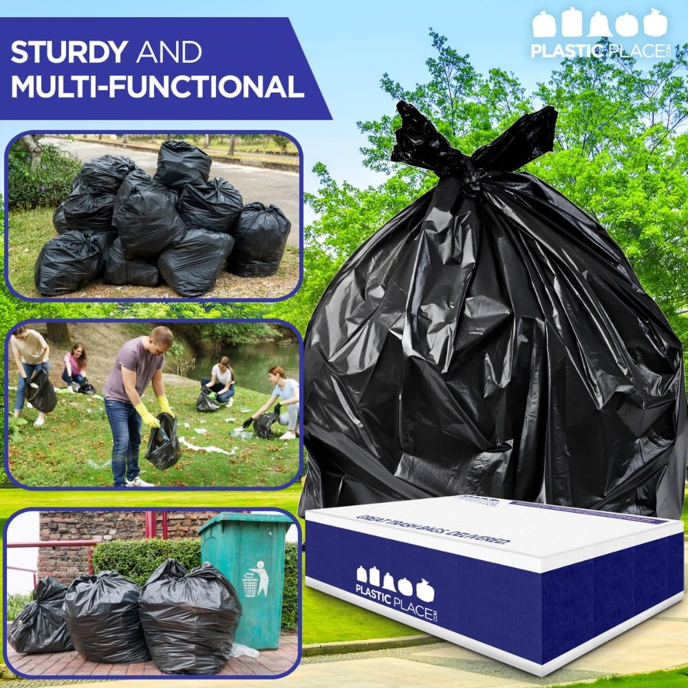 Heavy Duty Black 40-45 Gallon Trash Bags 100 Count 1.5 Mil Y926