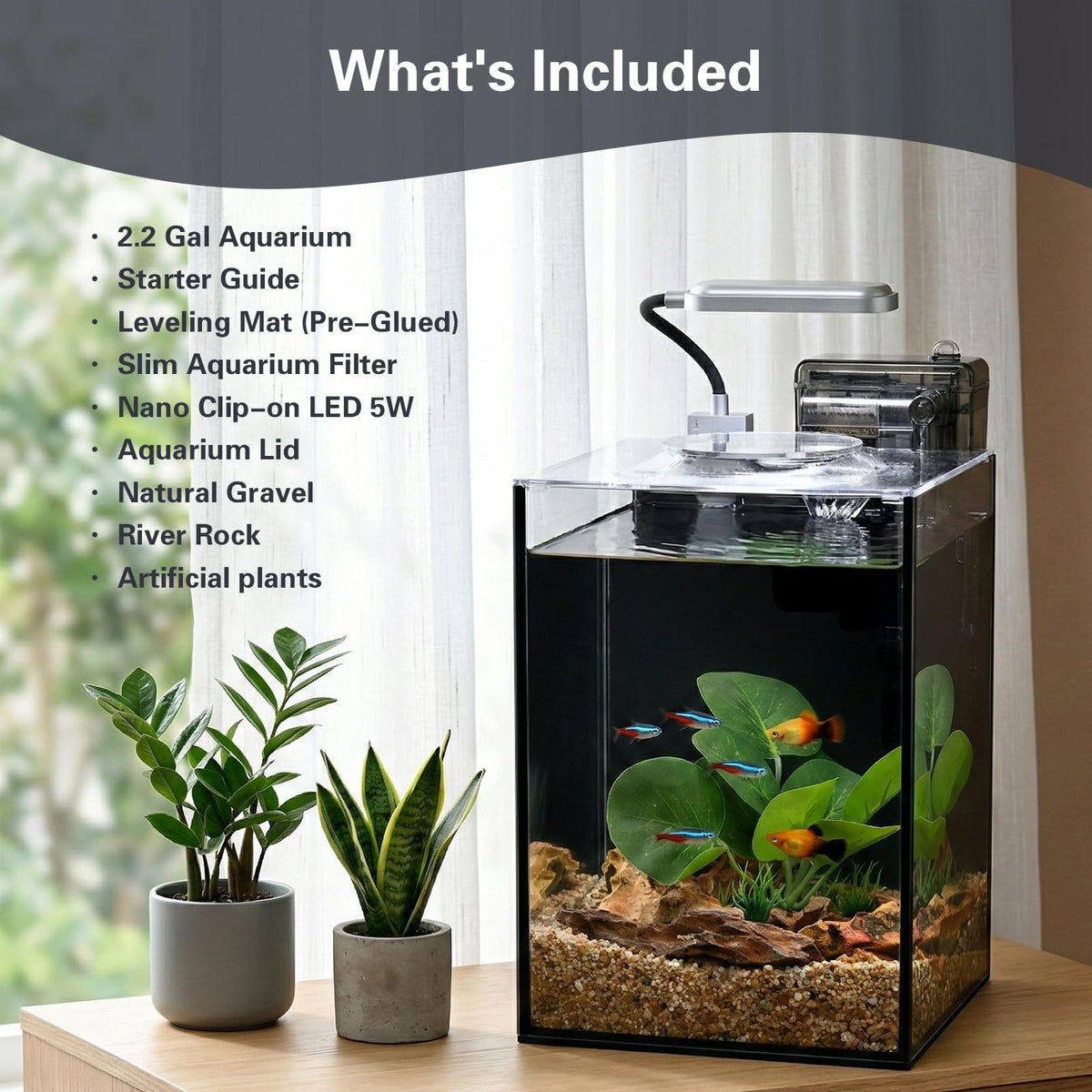 2.2 Gallon Glass Aquarium Set P69821