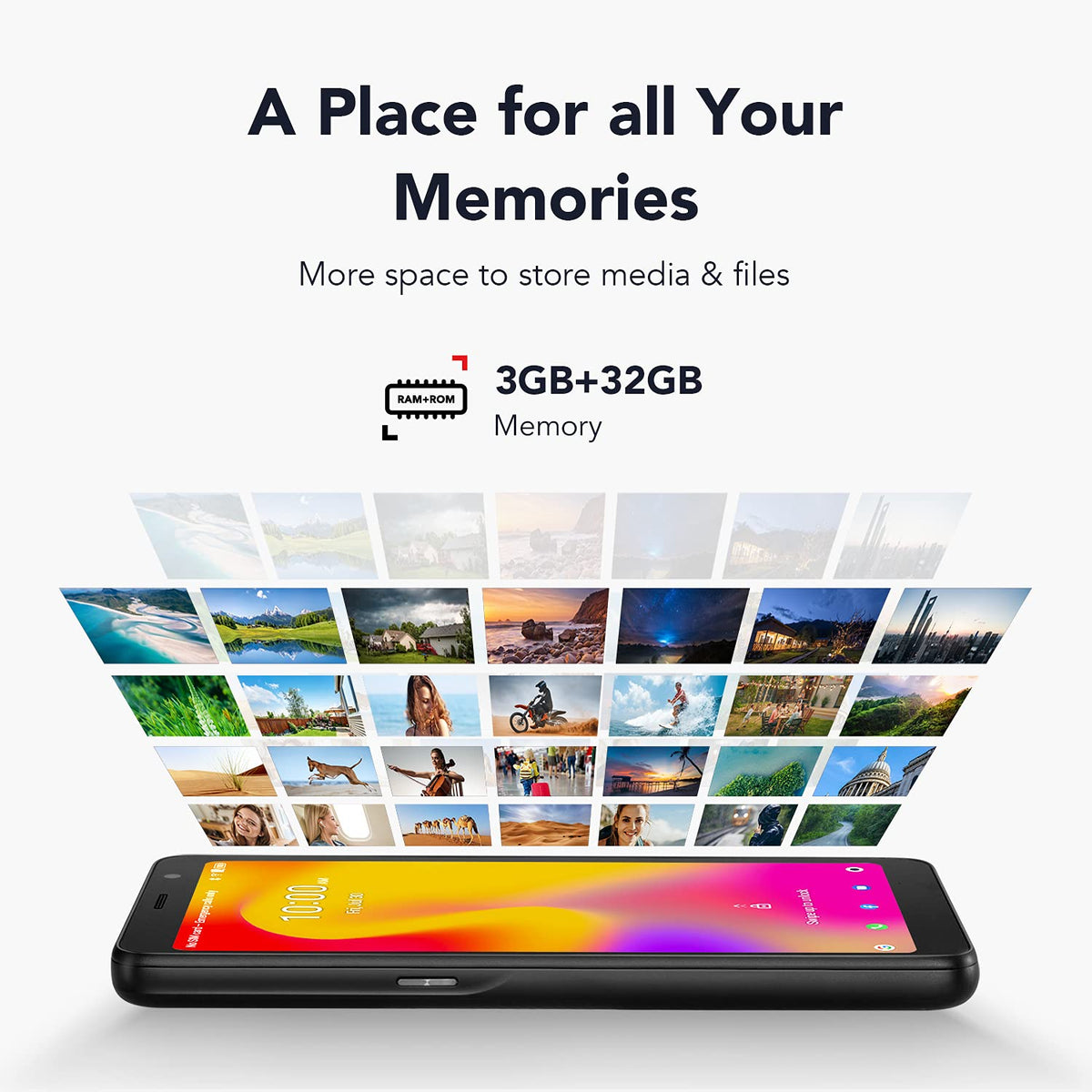 Unlocked Smartphone 5.5" HD+ Display 32GB 3000mAh Android 11 Black O977223