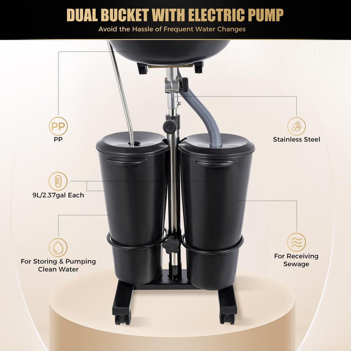 Portable Shampoo Bowl with Electric Pump S9991