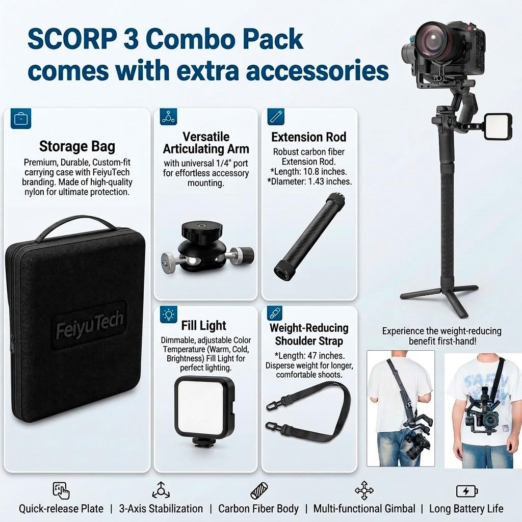 3-Axis Gimbal Stabilizer with AI Tracking and Detachable Handle G538