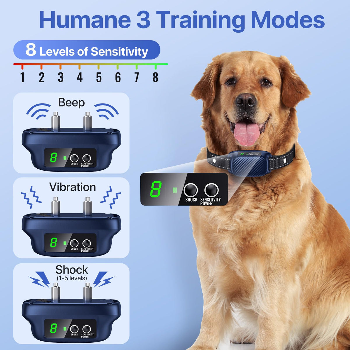 Automatic Waterproof Rechargeable Dog Bark Collar Q452