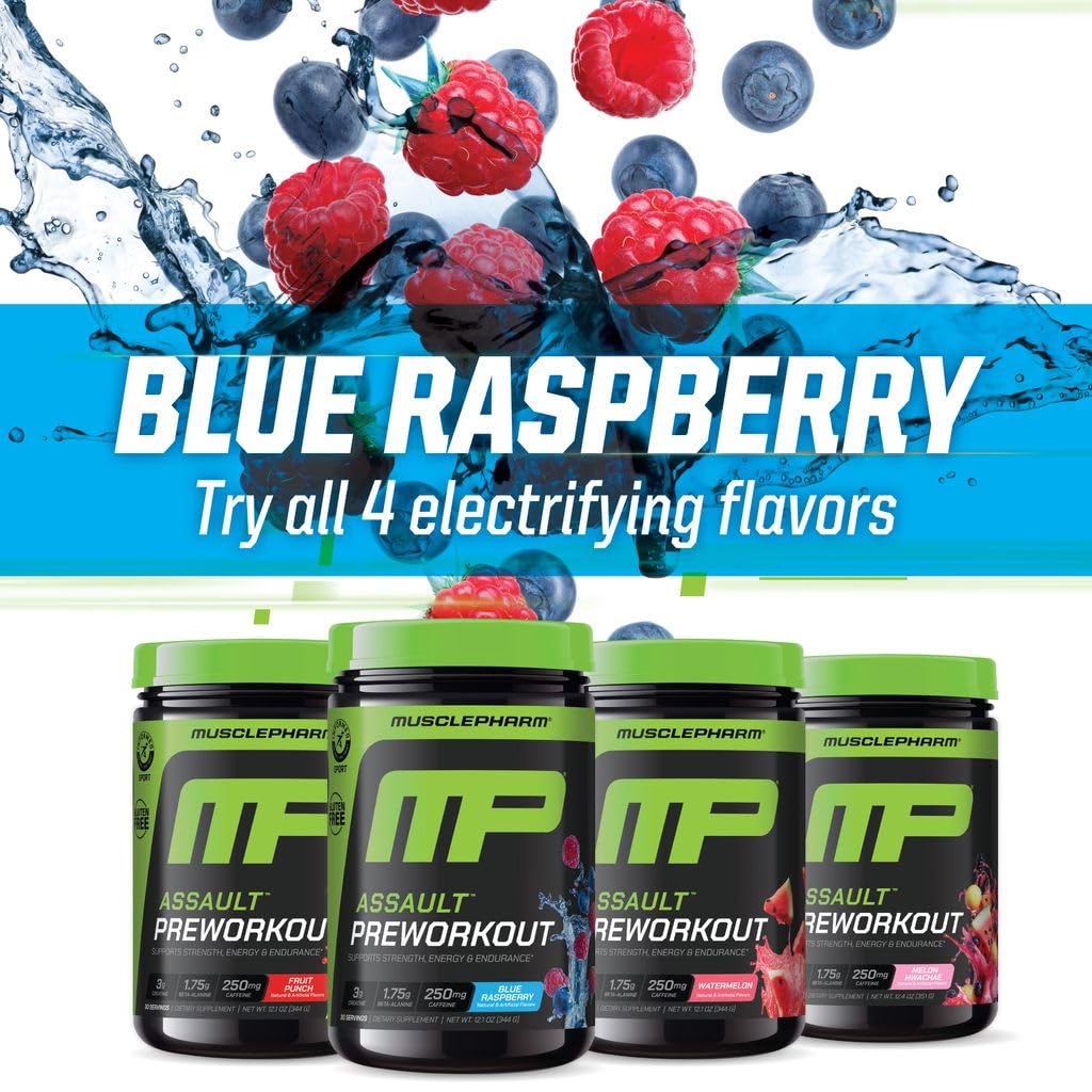 Blue Raspberry PreWorkout Powder 30 Servings V7957