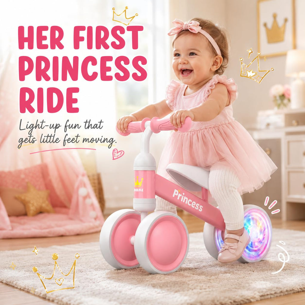 Pink Balance Bike with LED Light Up Wheels C47966