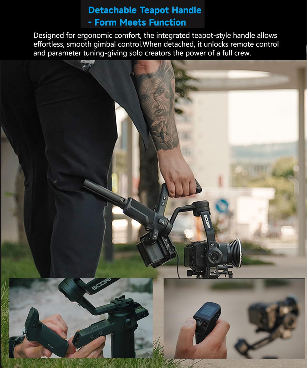 3-Axis Gimbal Stabilizer with AI Tracking and Detachable Handle G538