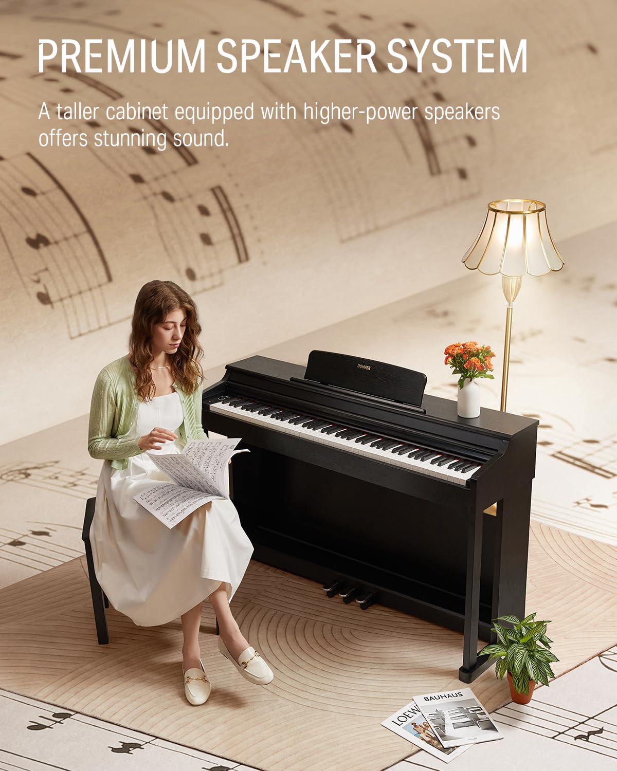88-Key Weighted Action Digital Piano with Storage Bench F93125