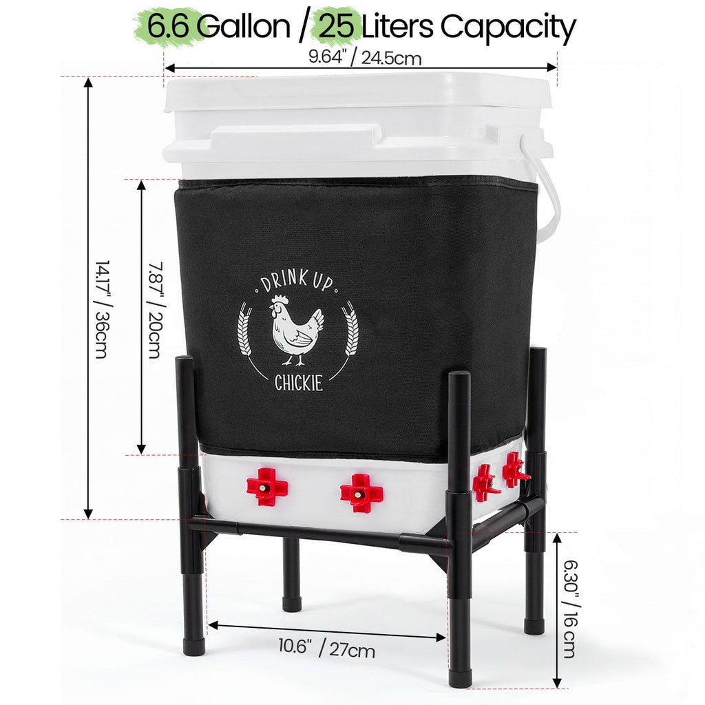 6.6 Gallon Heated Chicken Waterer with Stand R583