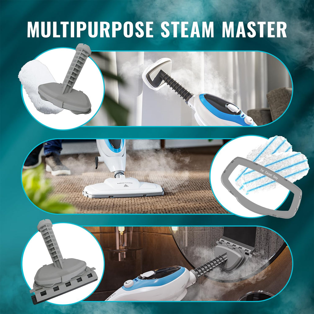 10-in-1 Steam Mop with Detachable Handheld Steam Cleaner A1978