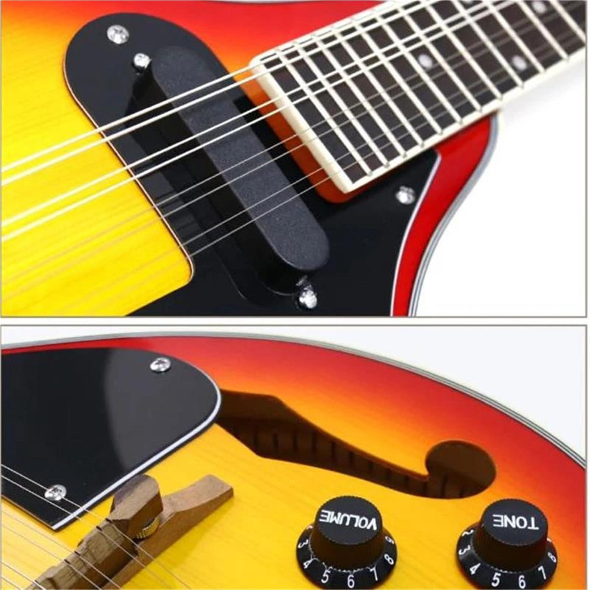 Spruce 8 Strings Hollow F Sound Hole Sunburst Electric Mandolin X79245