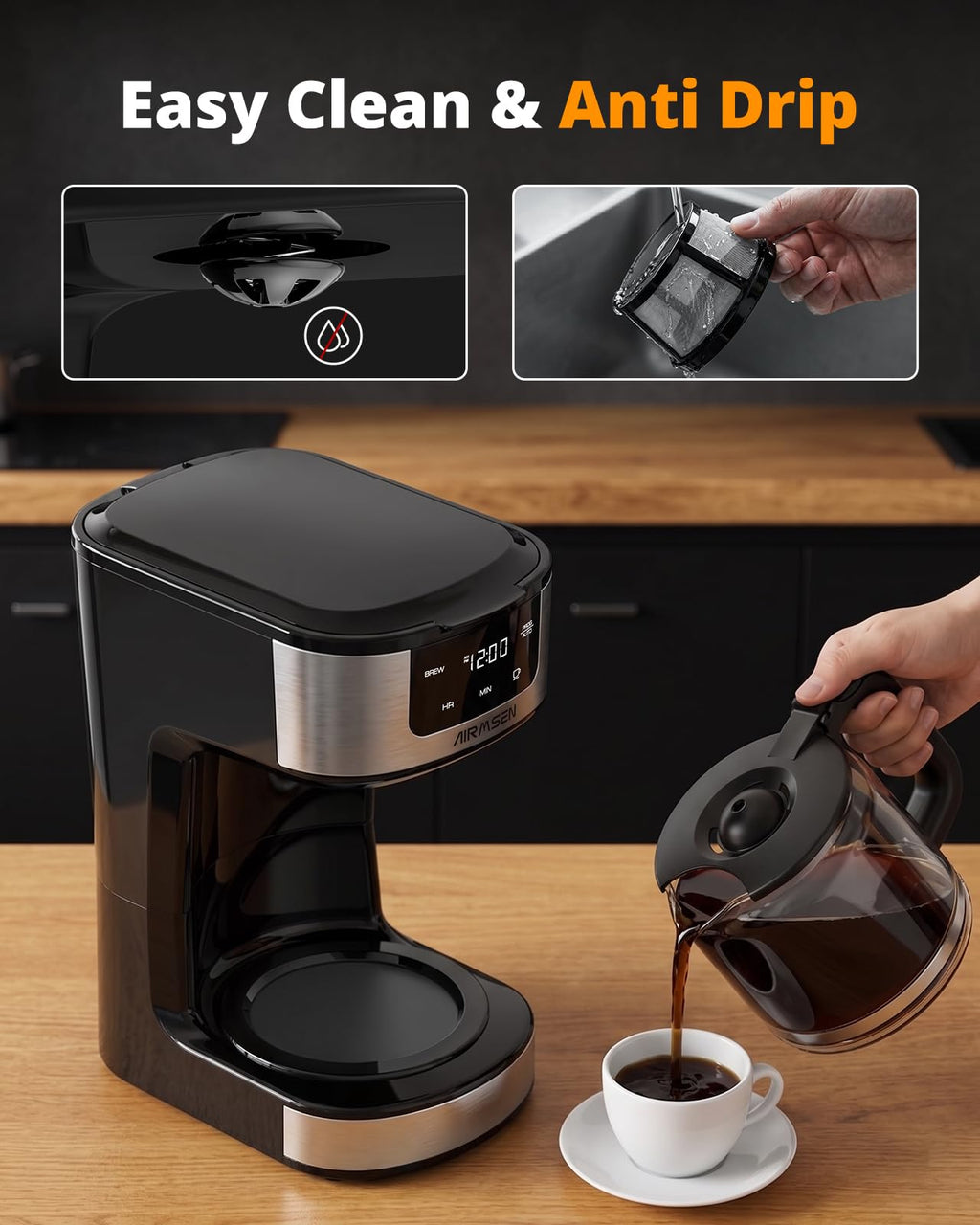 12-Cup Programmable Drip Coffee Maker L1254