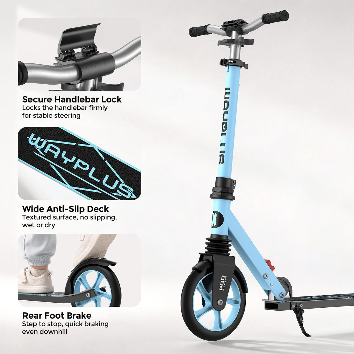 Kick Scooter with 8 Big Wheels W333663