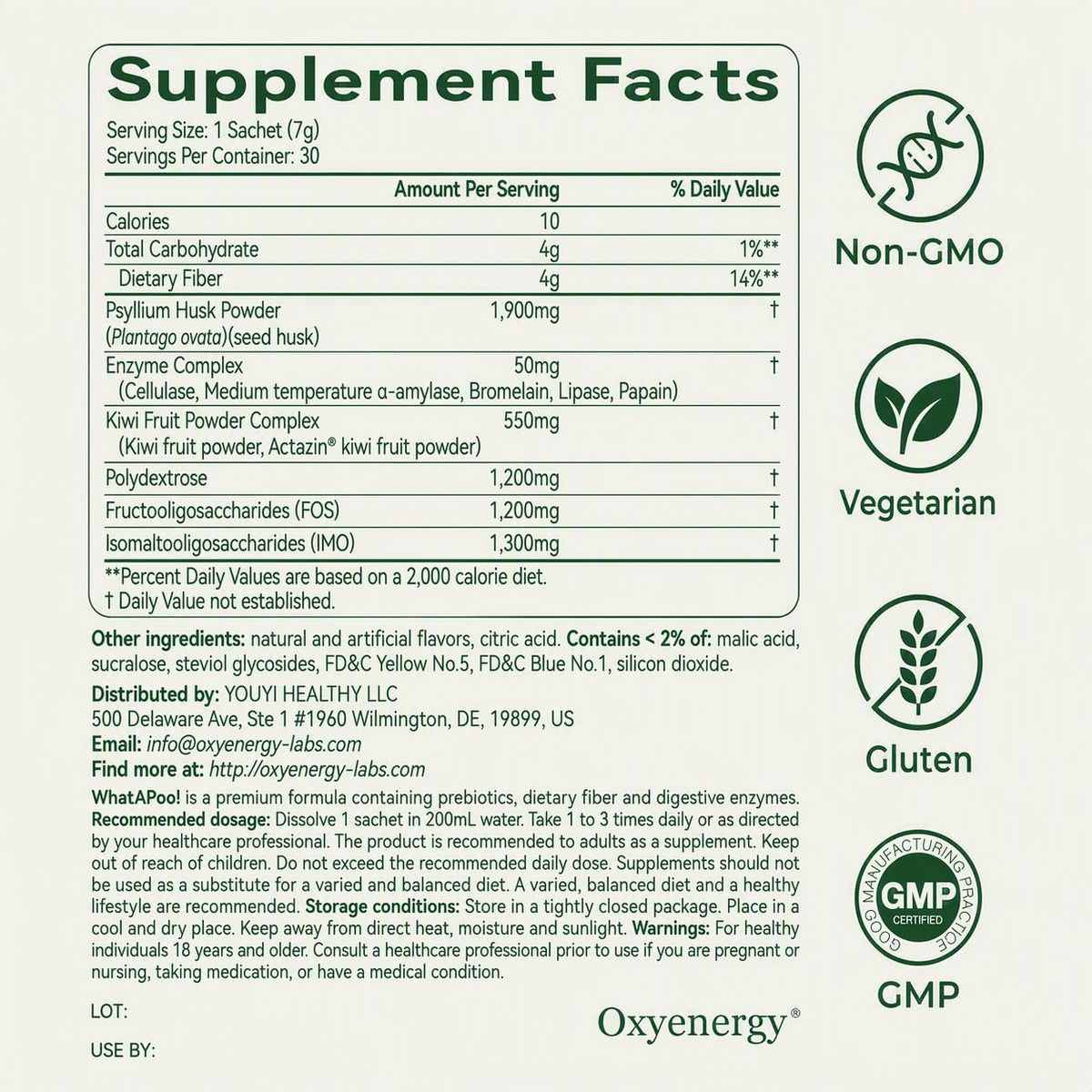Organic Psyllium Husk Powder 30 Packets U125242