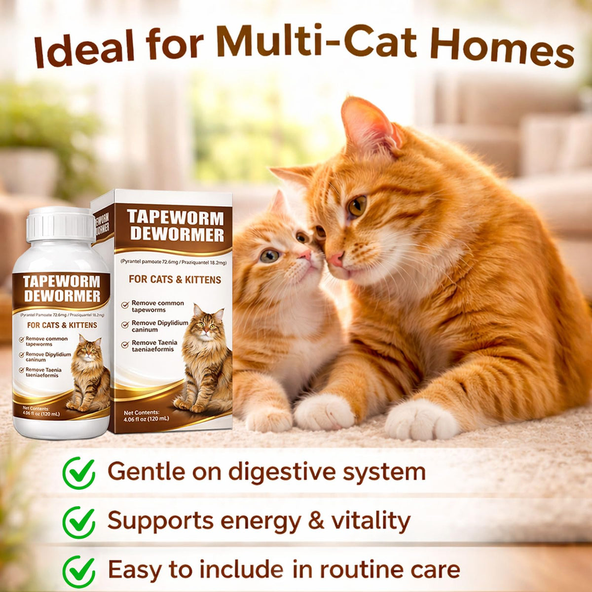 Cat Dewormer Liquid Broad Spectrum Treatment 120ml O462