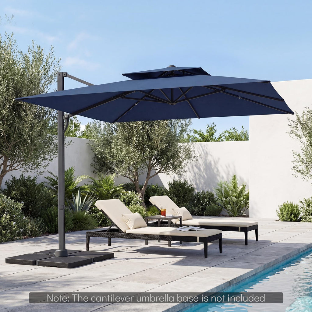 10 FT Navy Blue Cantilever Patio Umbrella U6788