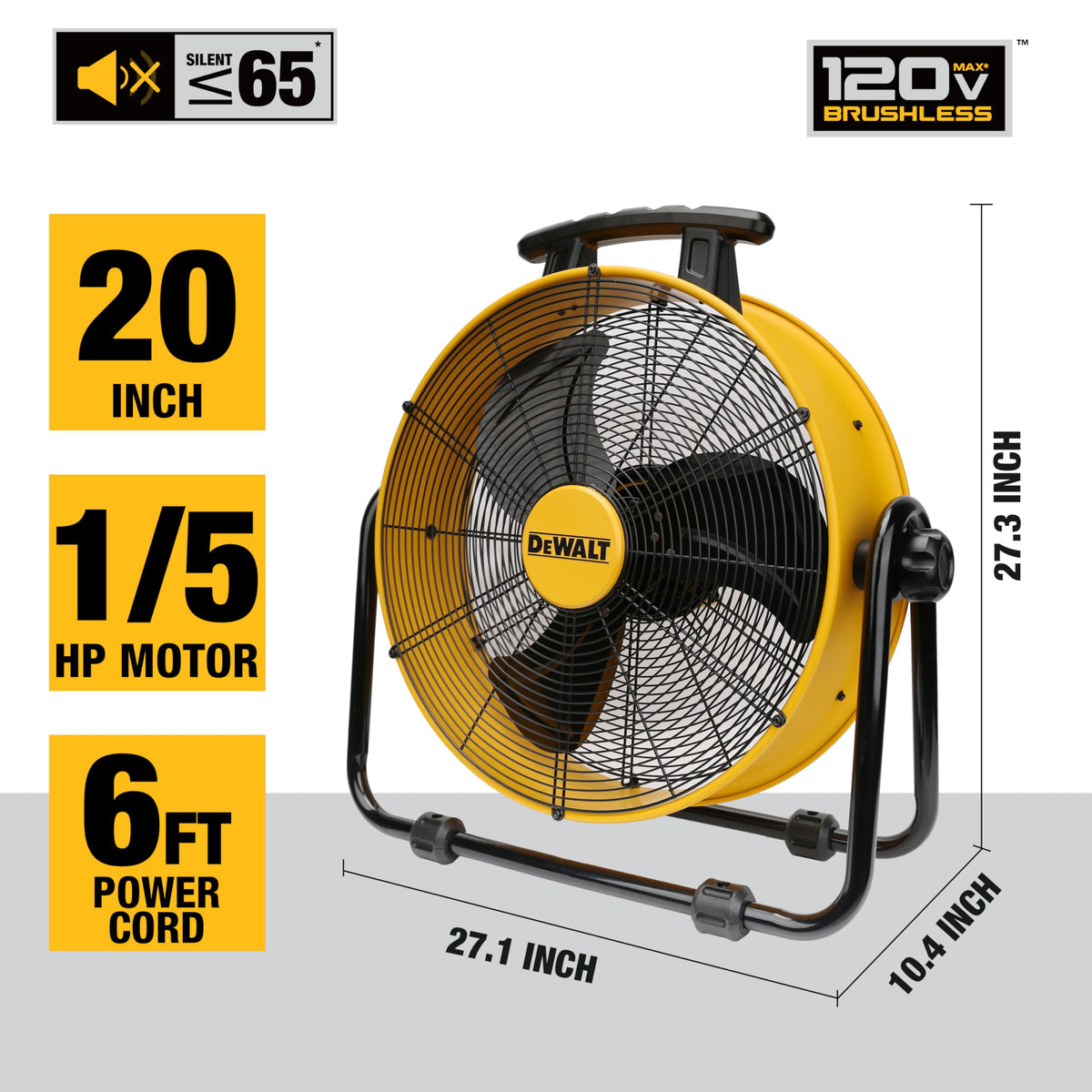 20 Inch Adjustable Tilting Drum Fan H573420