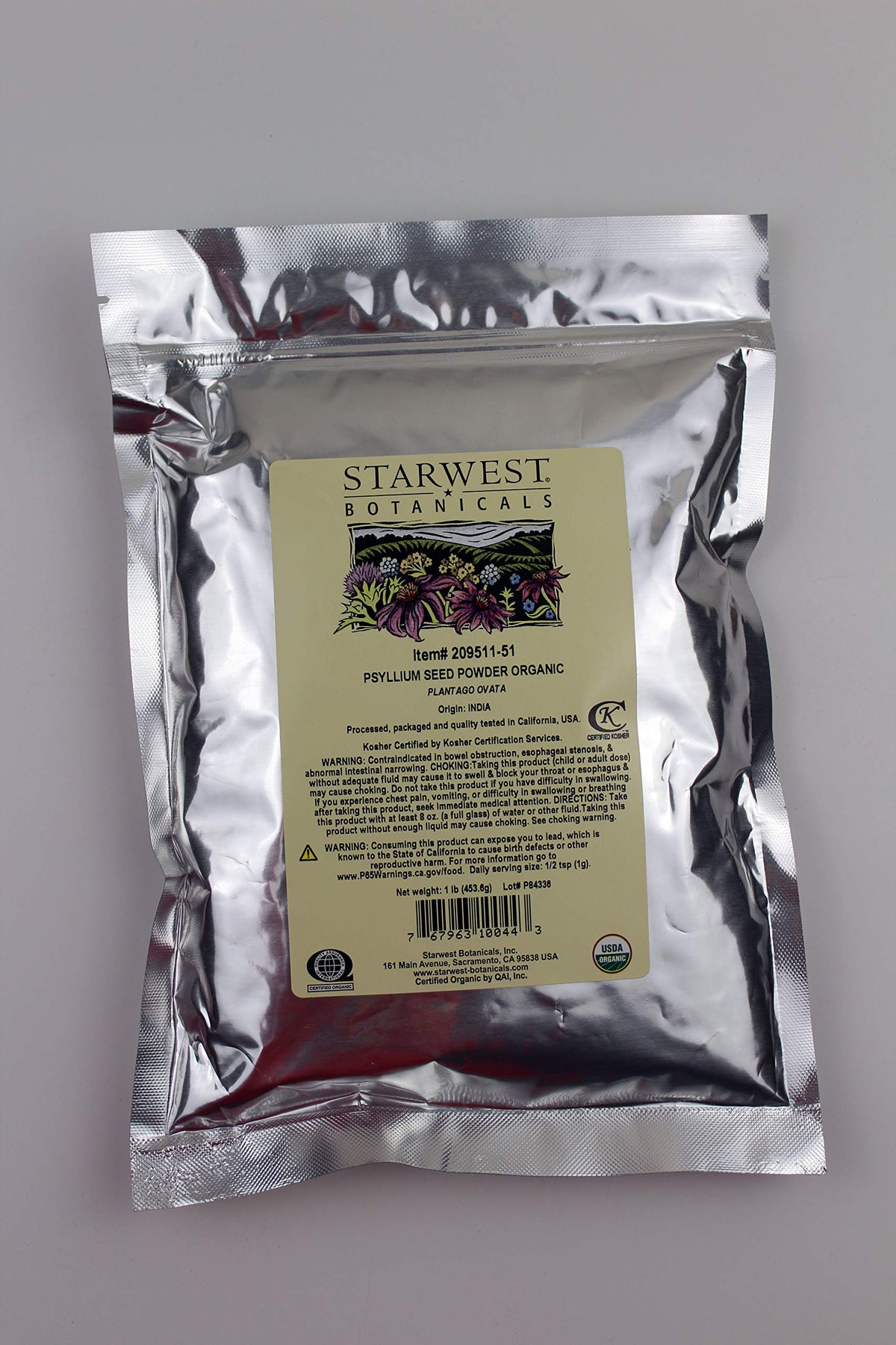 Organic Psyllium Seed Powder 1 Lb H70430