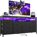 Black 10 Drawer Dresser TV Stand Q72690