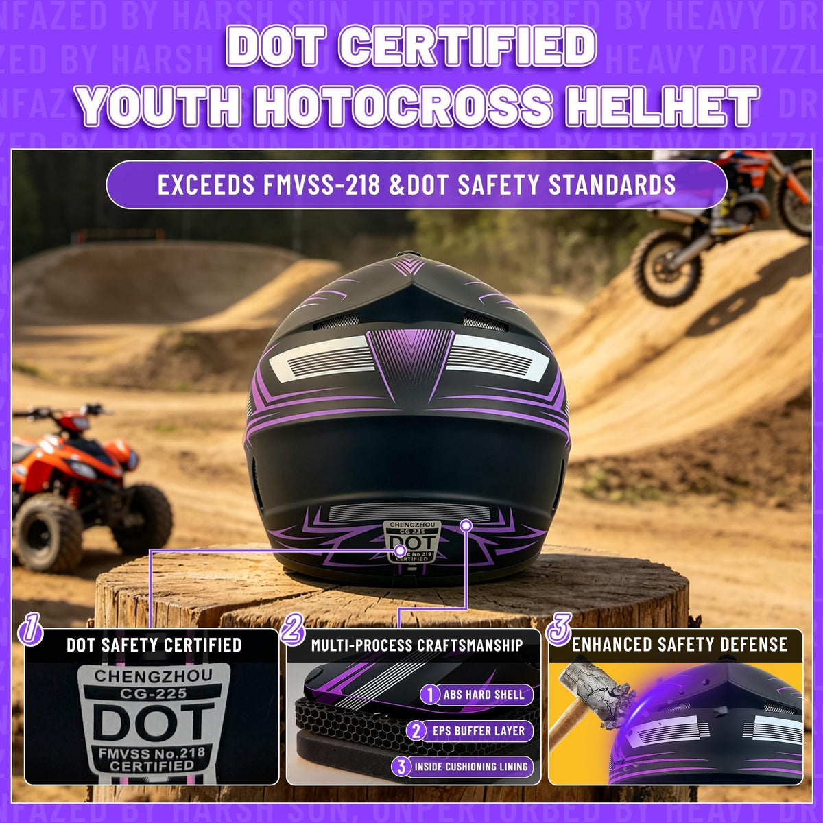 DOT Certified Kids Youth Full Face Motorcycle Helmet Z781