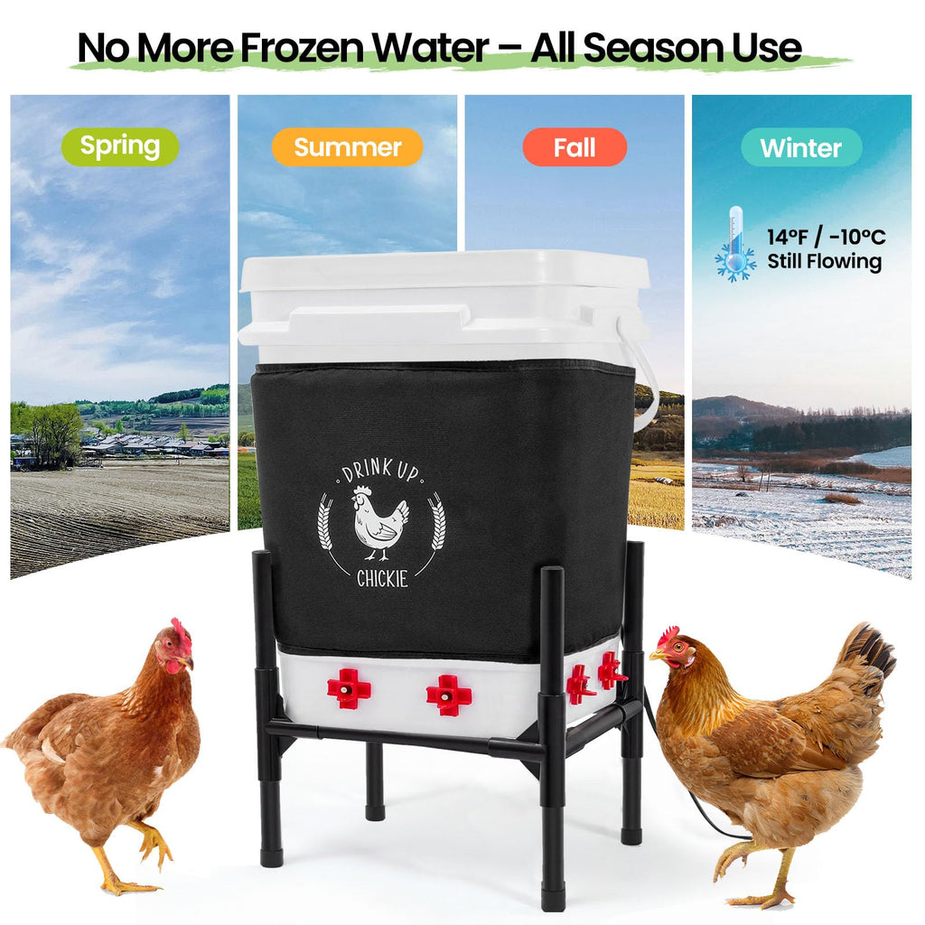 6.6 Gallon Heated Chicken Waterer with Stand R583