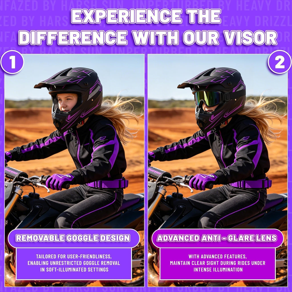 DOT Certified Kids Youth Full Face Motorcycle Helmet Z781