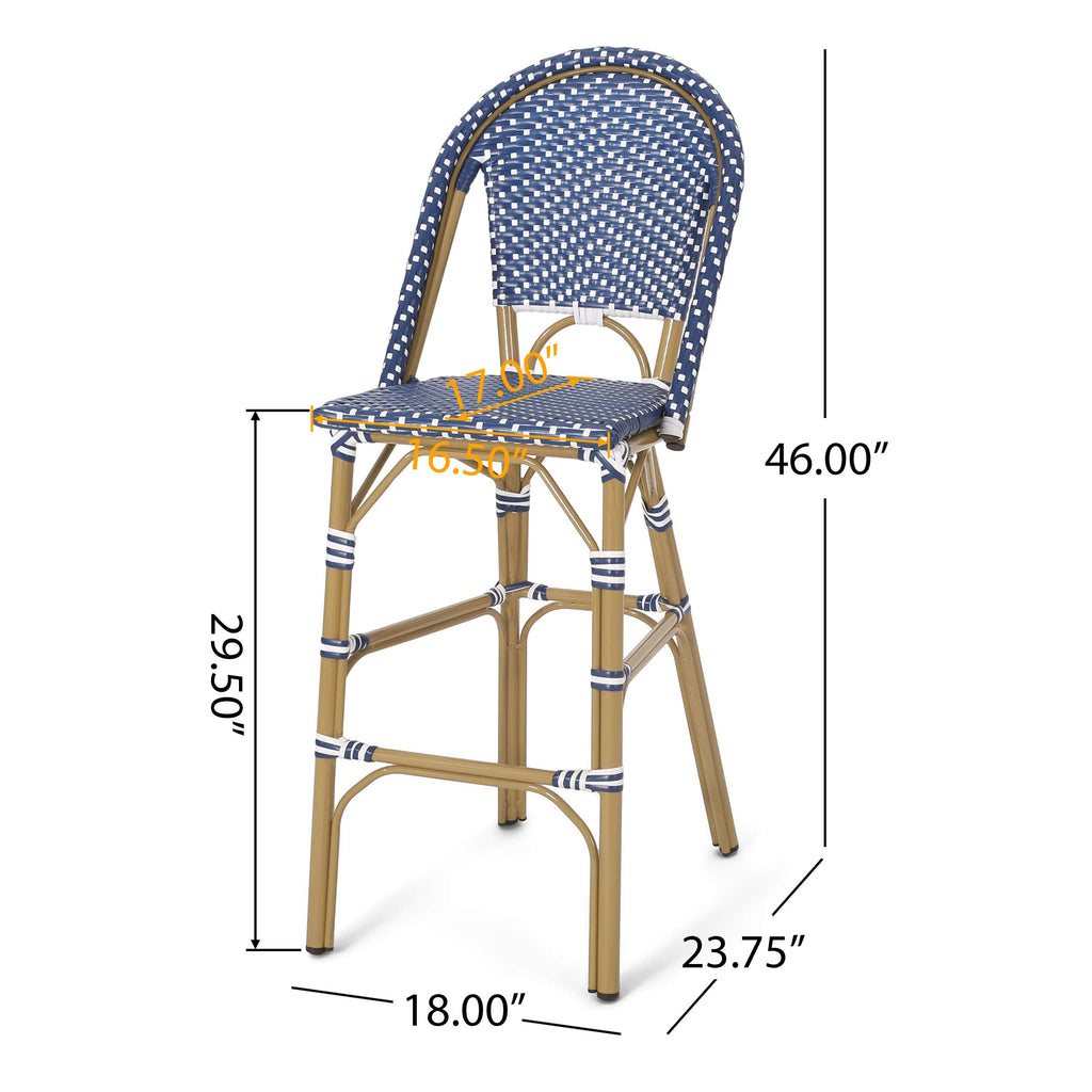 29.5" PE Rattan Bar Stool Set of 2 J93395