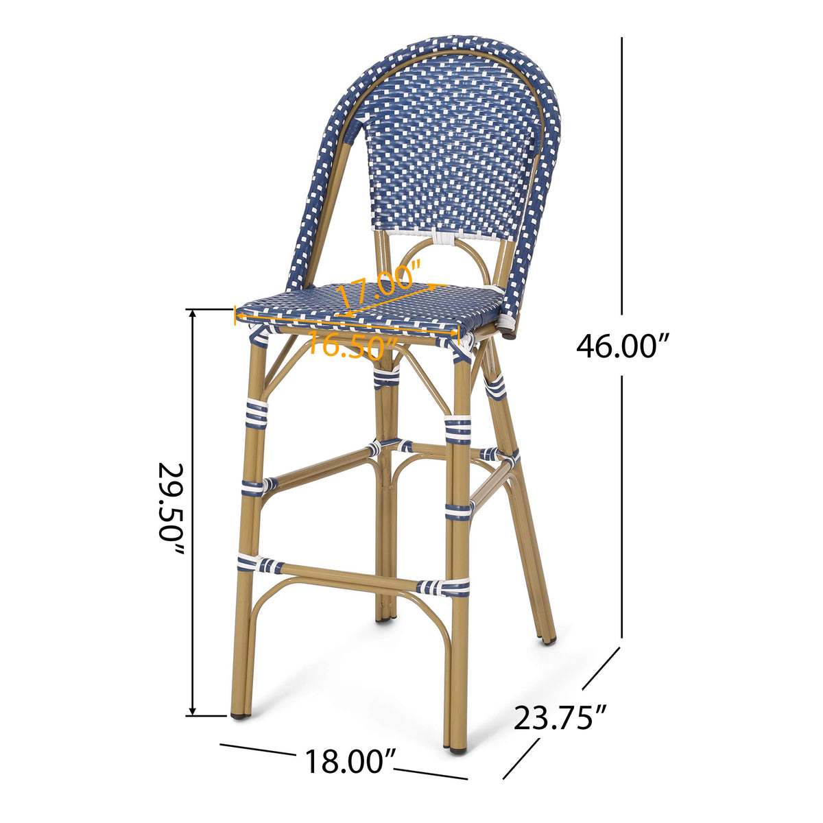29.5" PE Rattan Bar Stool Set of 2 J93395