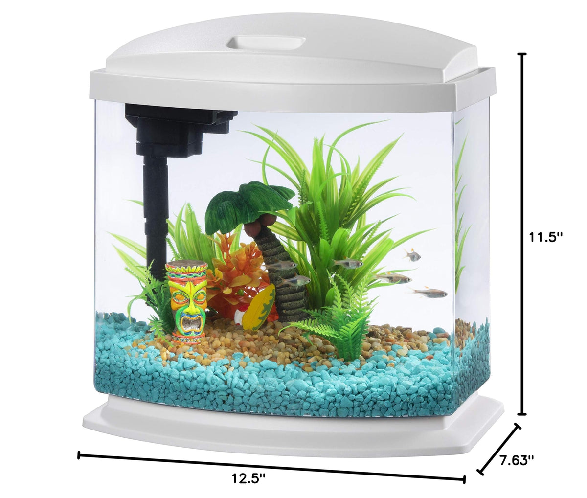 White 2.5 Gallon Aquarium Fish Tank Kit Q266