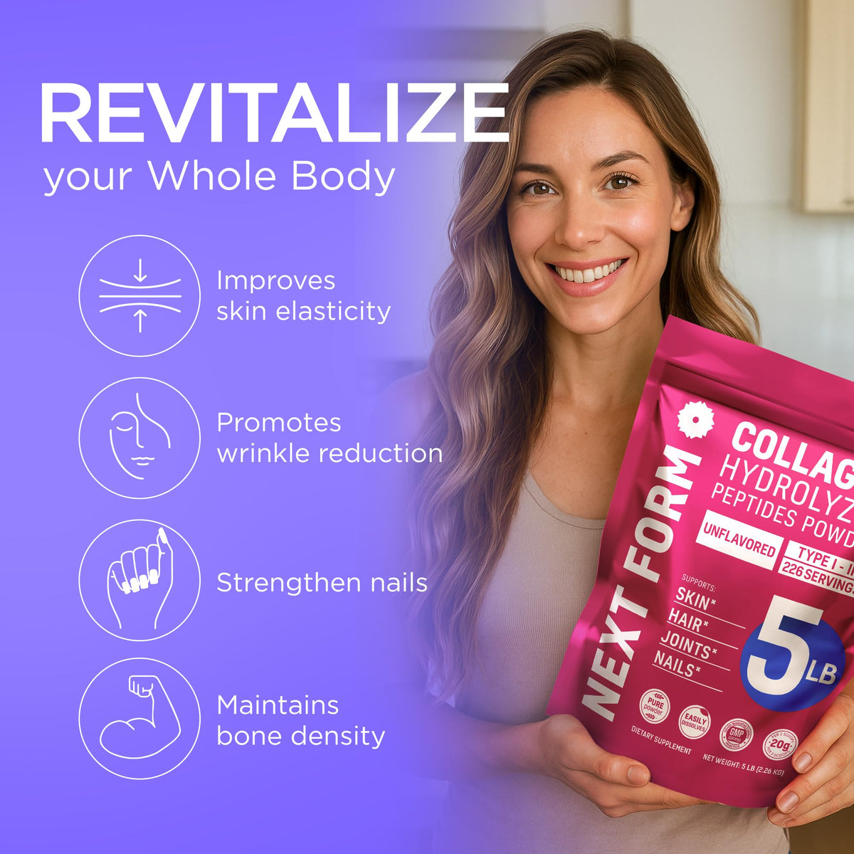 Hydrolyzed Collagen Peptides Powder 5Lb Y9411
