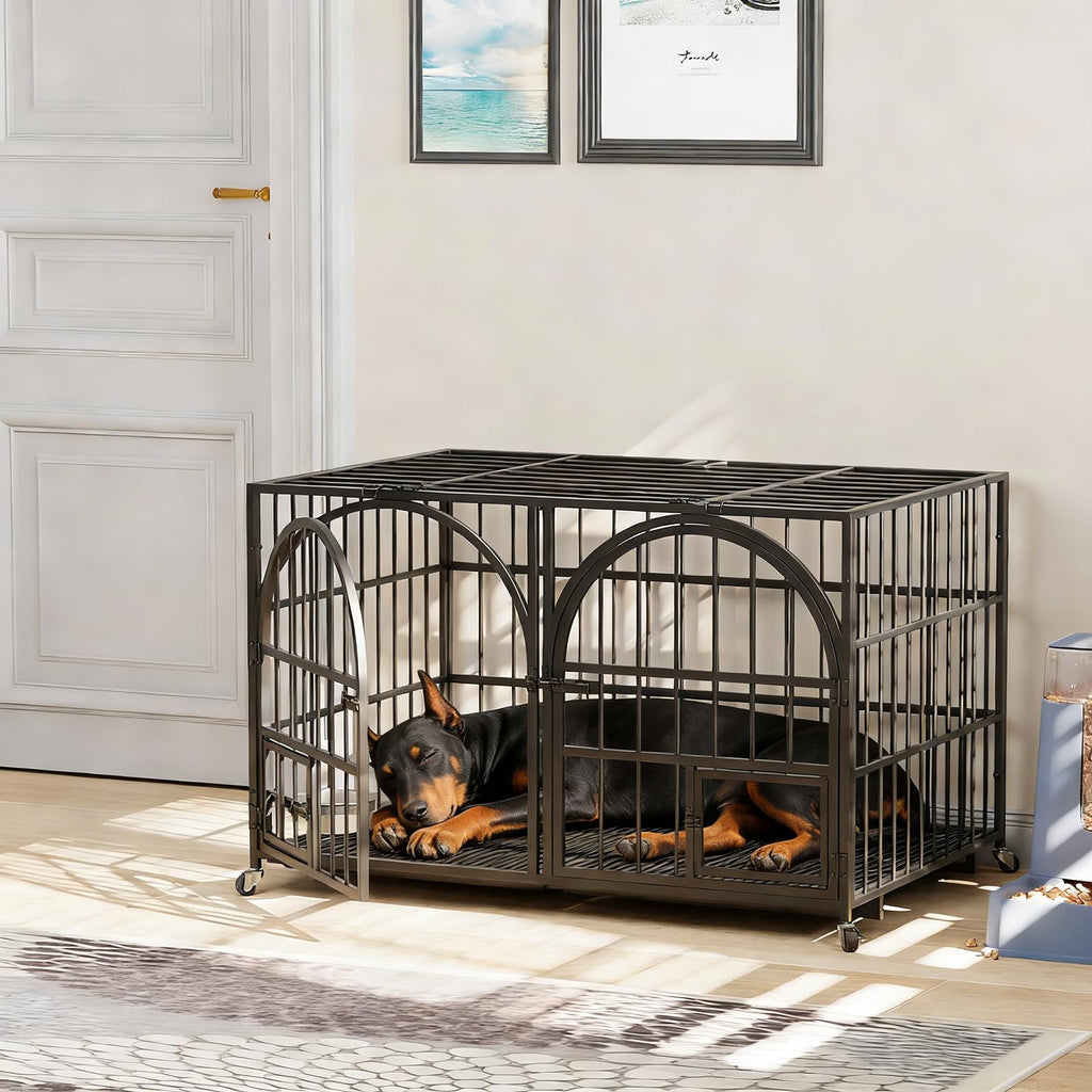 42" Heavy Duty Metal Dog Crate with Divider N76074