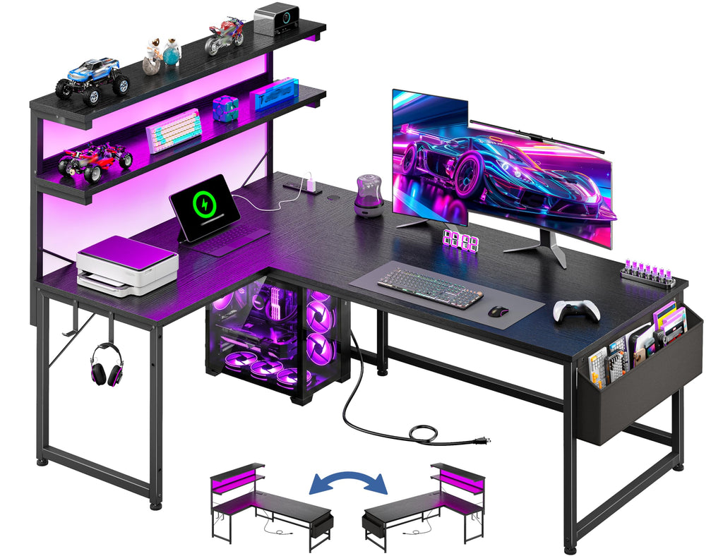 53" L Shaped Gaming Desk Q583262
