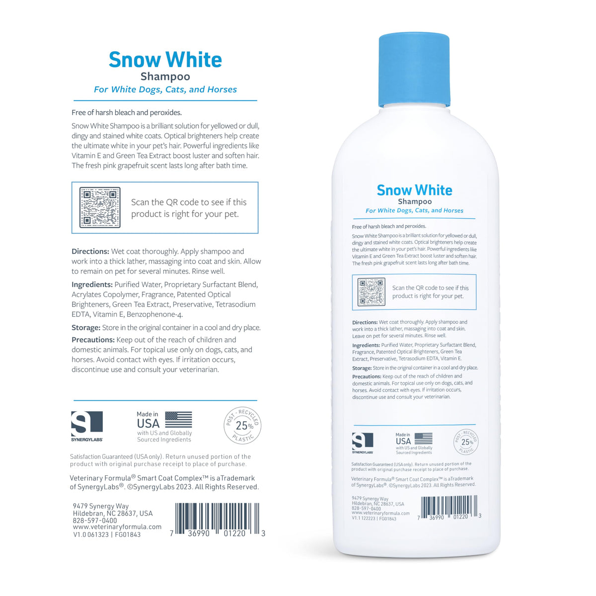 Whitening & Stain Remover Pet Shampoo, 17oz V9313